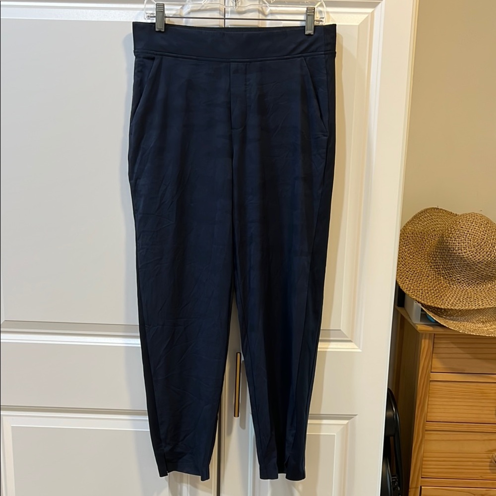 Athleta Blue Tapered Trousers with Elastic Waistband